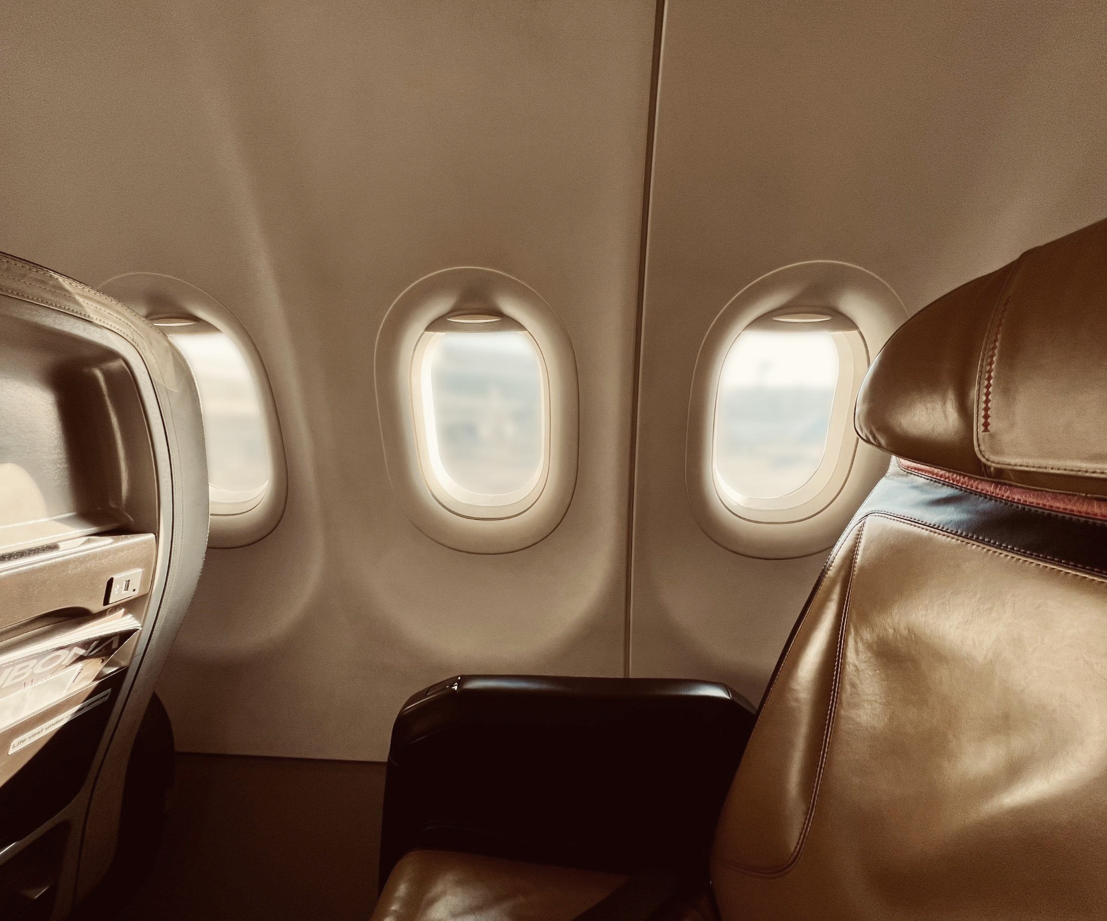 Luxury interior of a plane cabin